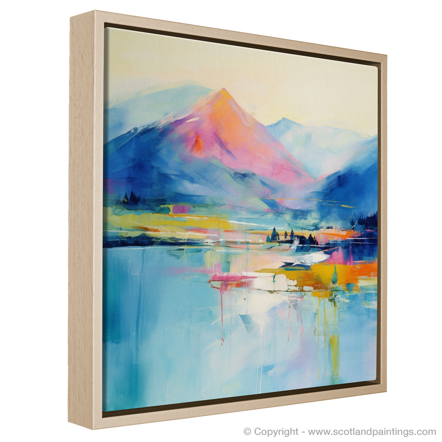 Painting and Art Print of Ben Vorlich (Loch Earn). Majestic Ben Vorlich: An Abstract Symphony of Scottish Wilderness.