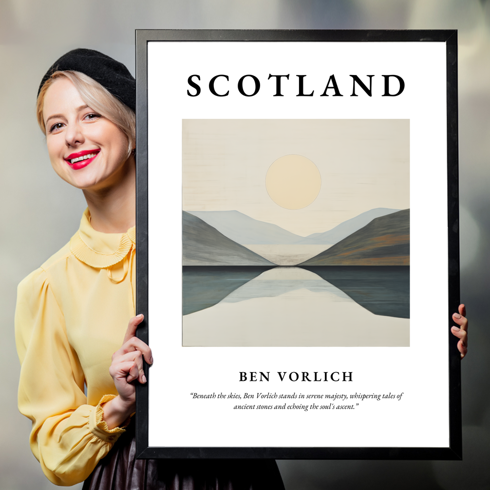 Person holding a poster of Ben Vorlich