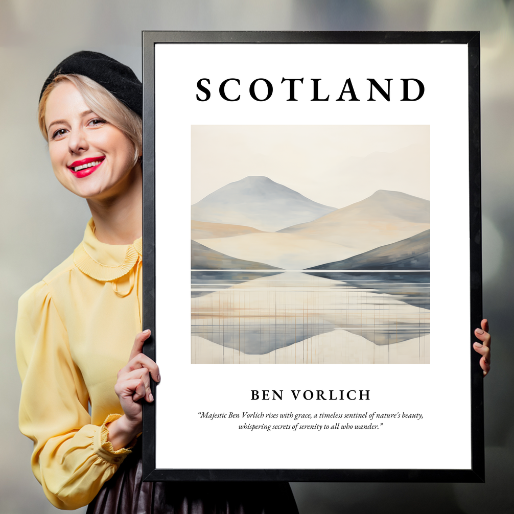 Person holding a poster of Ben Vorlich