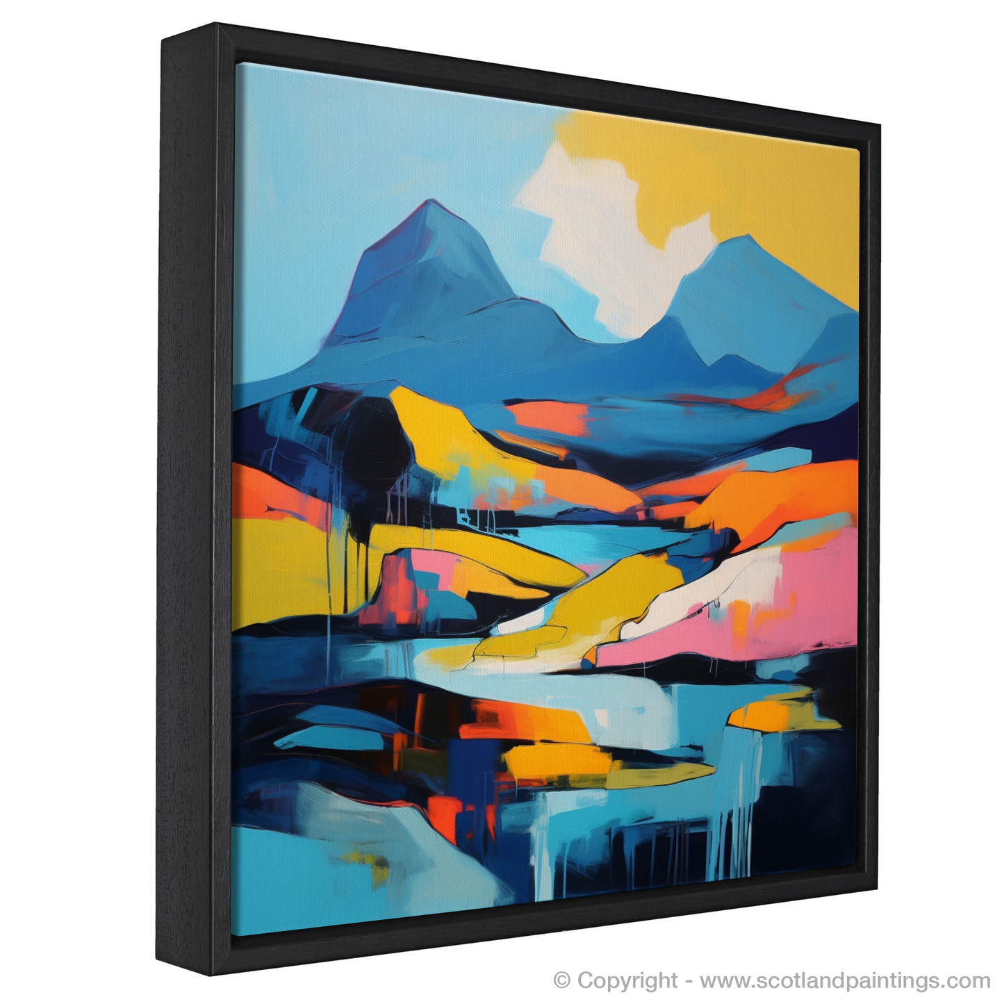 Painting and Art Print of Càrn Liath (Beinn a' Ghlò) entitled "Vibrant Abstraction of Càrn Liath: A Modern Highland Reverie".