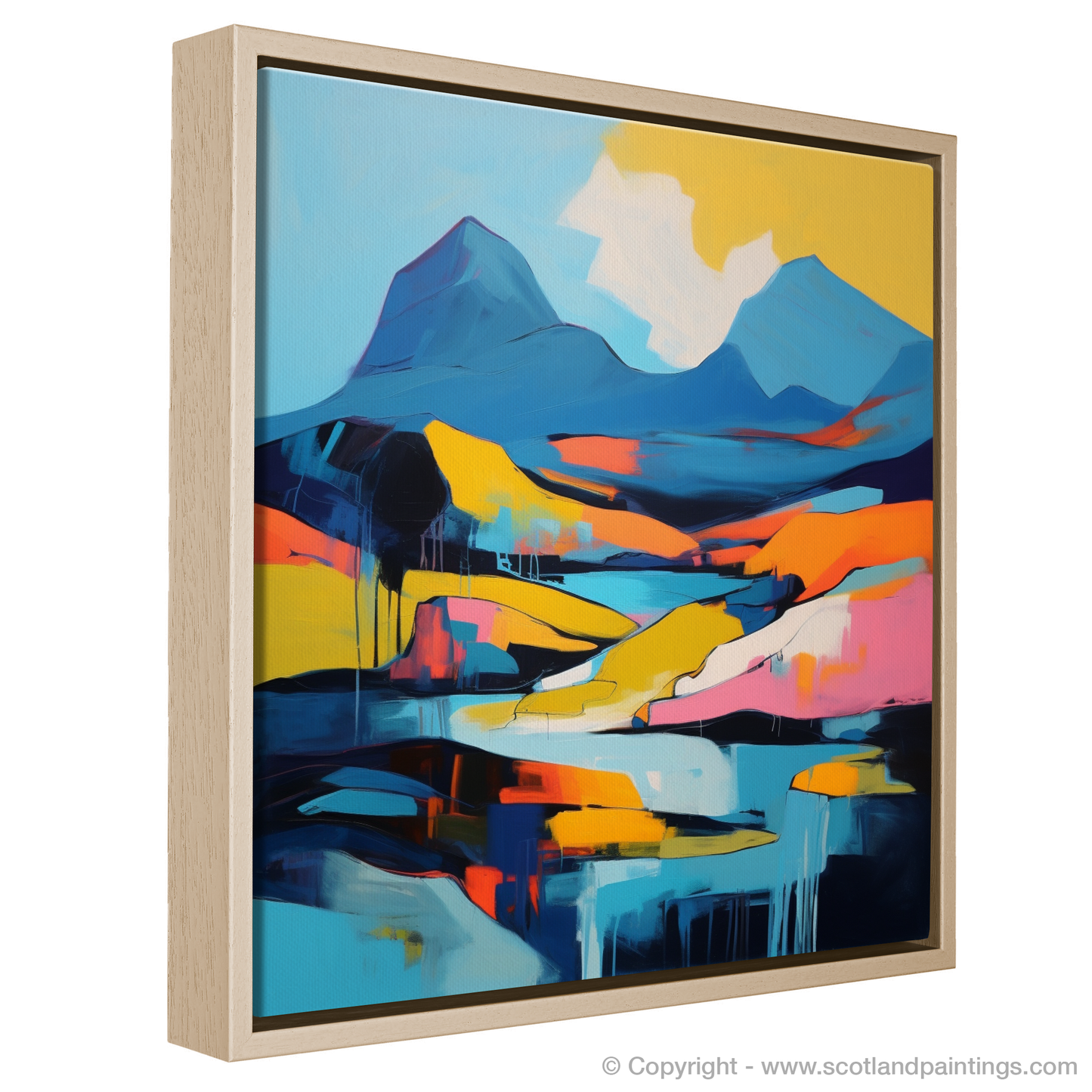 Painting and Art Print of Càrn Liath (Beinn a' Ghlò) entitled "Vibrant Abstraction of Càrn Liath: A Modern Highland Reverie".