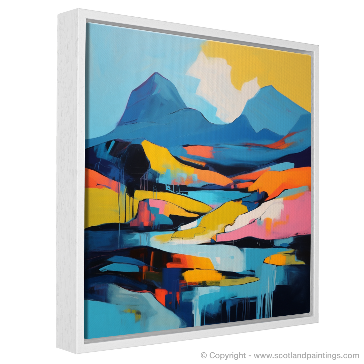 Painting and Art Print of Càrn Liath (Beinn a' Ghlò) entitled "Vibrant Abstraction of Càrn Liath: A Modern Highland Reverie".