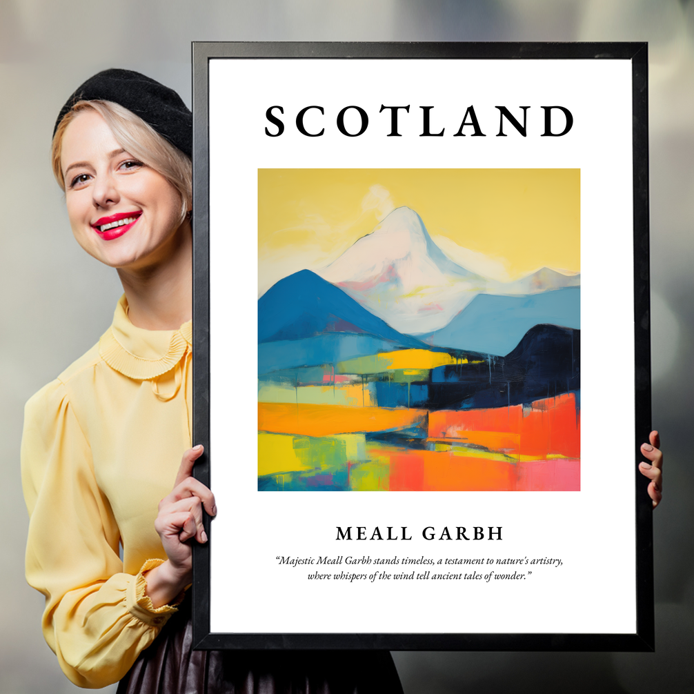 Person holding a poster of Meall Garbh