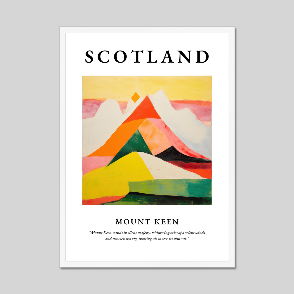 Poster in a white frame with the word Scotland