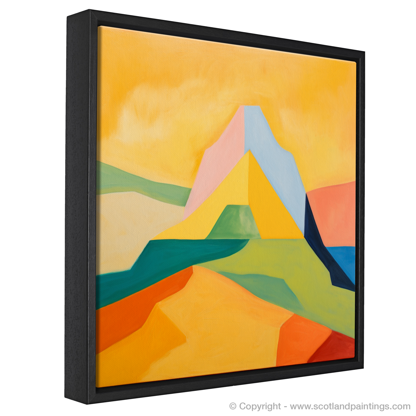 Painting and Art Print of Mount Keen entitled "Abstract Dawn over Mount Keen".