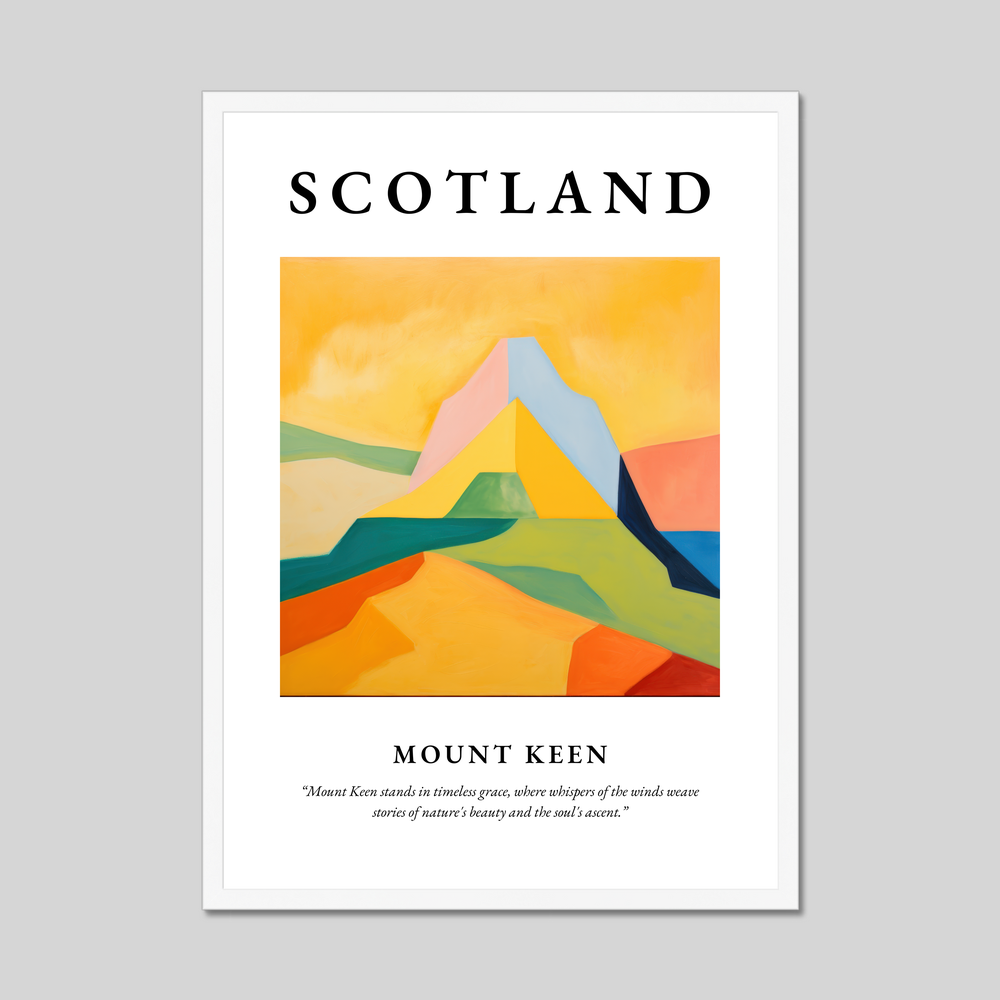 Poster in a white frame with the word Scotland