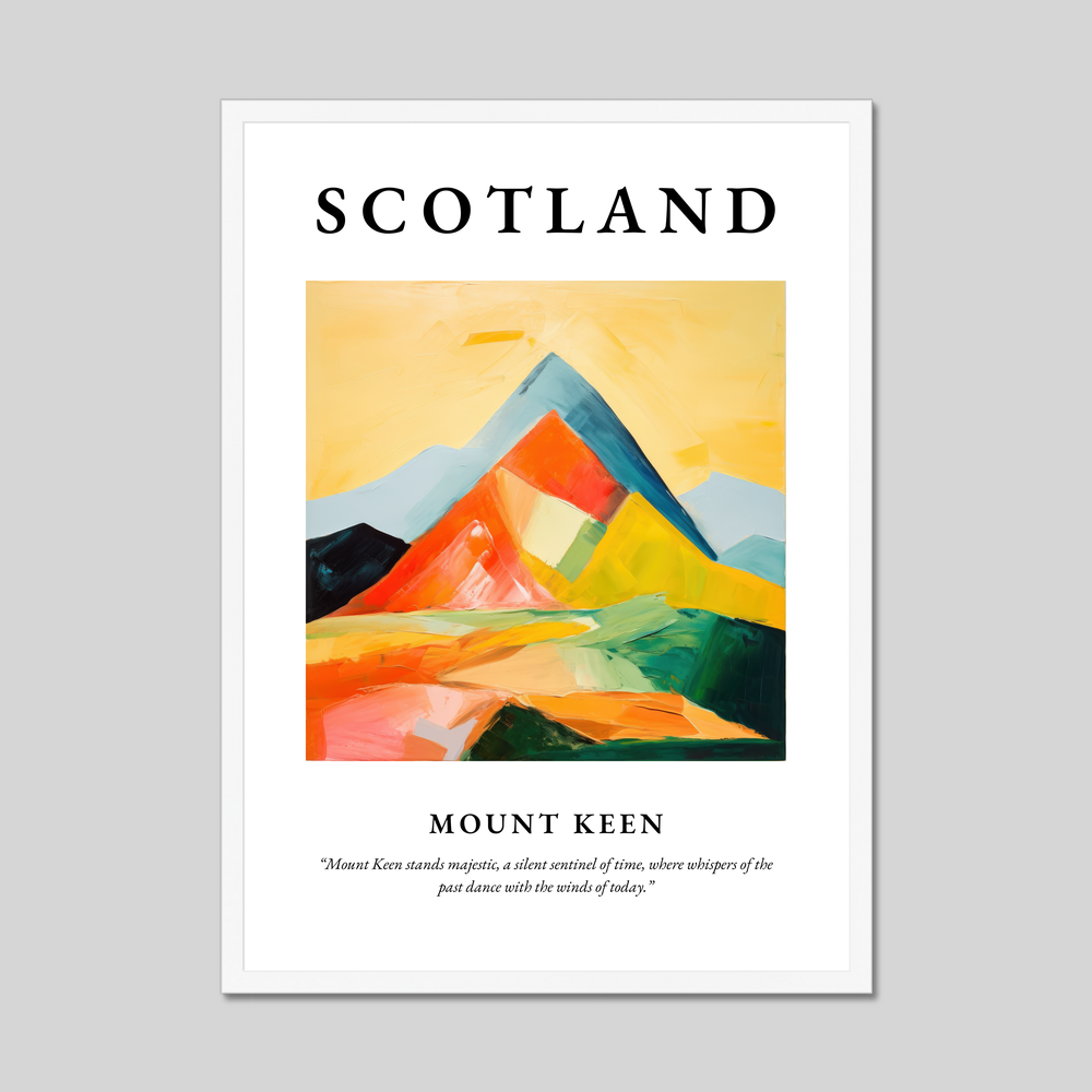 Poster in a white frame with the word Scotland