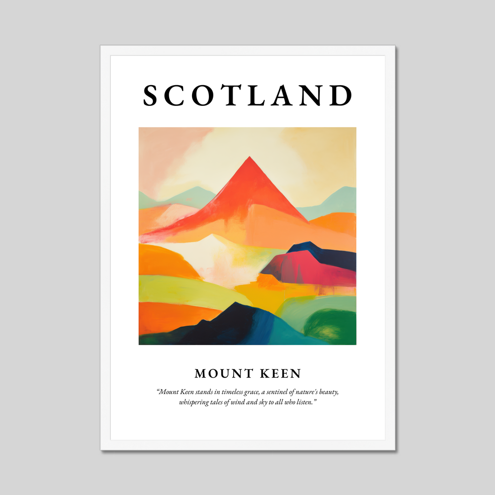 Poster in a white frame with the word Scotland