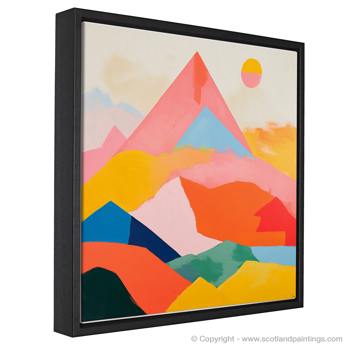 Painting and Art Print of Càrn Aosda entitled "Abstract Aosda: Geometric Summit of the Highlands".