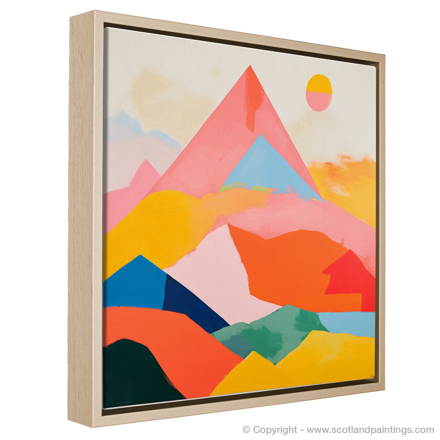 Painting and Art Print of Càrn Aosda entitled "Abstract Aosda: Geometric Summit of the Highlands".