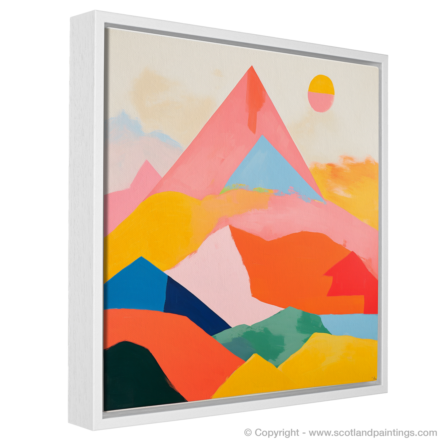 Painting and Art Print of Càrn Aosda entitled "Abstract Aosda: Geometric Summit of the Highlands".