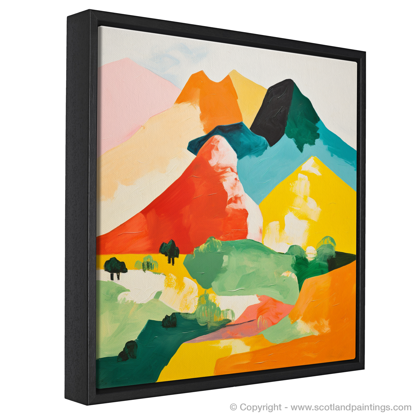 Painting and Art Print of Càrn Aosda entitled "Abstract Aosda: A Vibrant Homage to Scottish Munros".