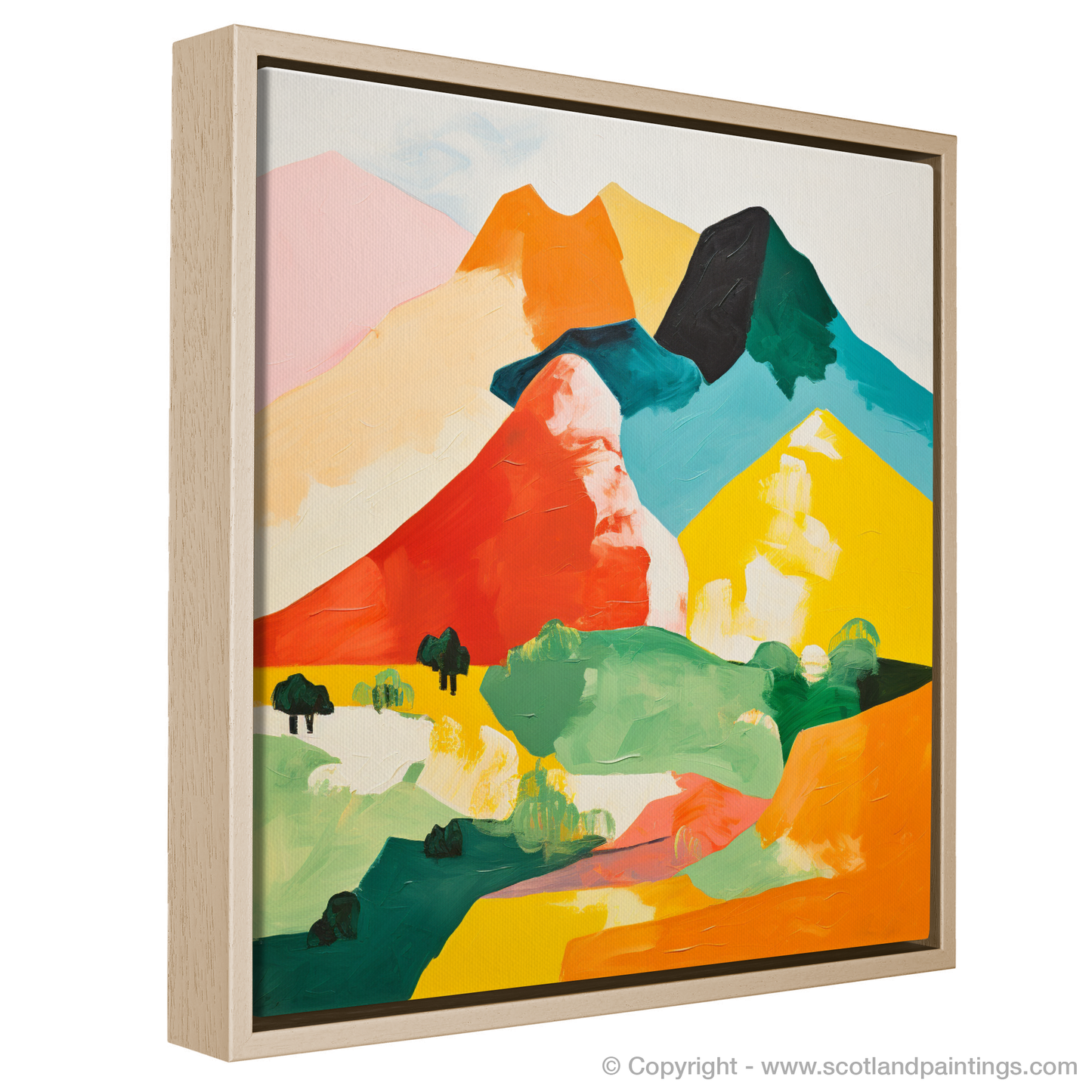 Painting and Art Print of Càrn Aosda entitled "Abstract Aosda: A Vibrant Homage to Scottish Munros".