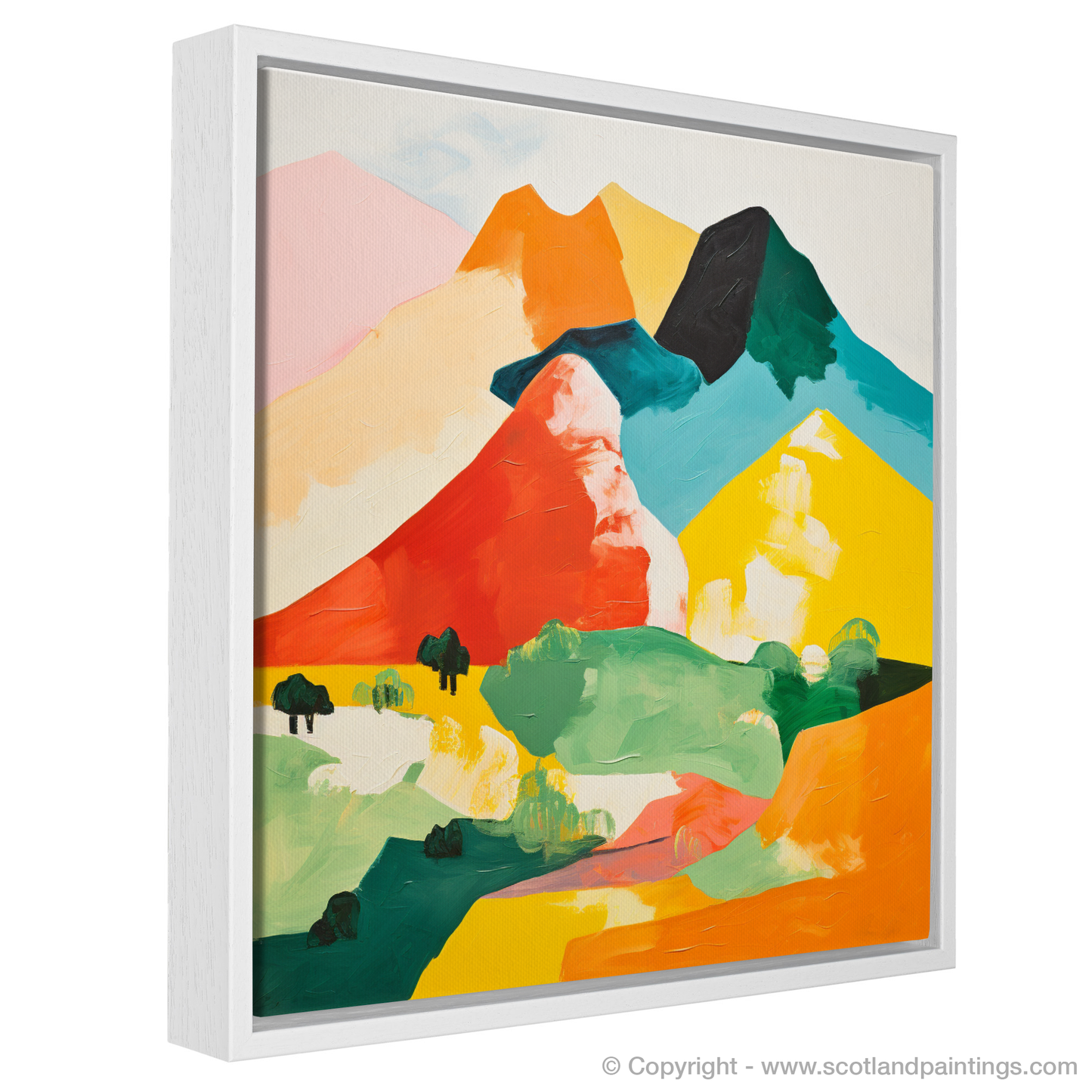 Painting and Art Print of Càrn Aosda entitled "Abstract Aosda: A Vibrant Homage to Scottish Munros".