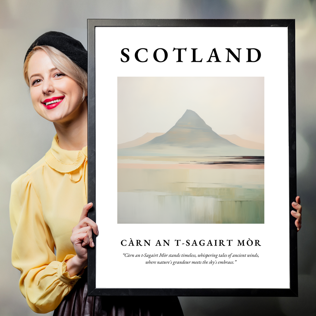 Person holding a poster of Càrn an t-Sagairt Mòr