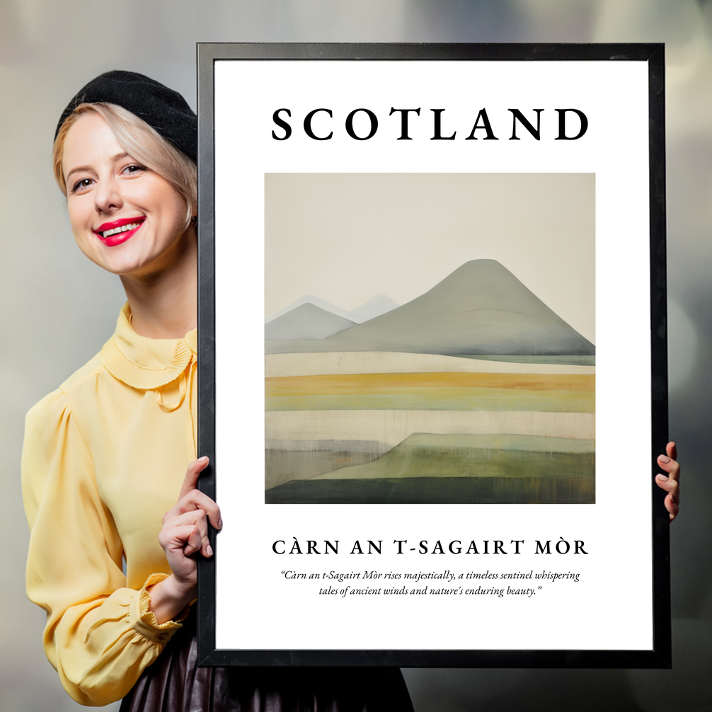 Person holding a poster of Càrn an t-Sagairt Mòr