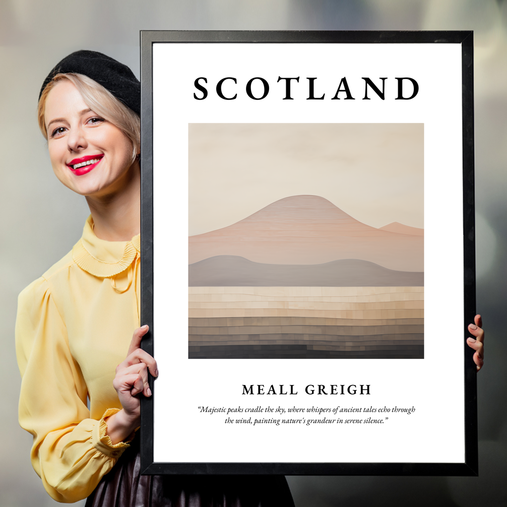 Person holding a poster of Meall Greigh