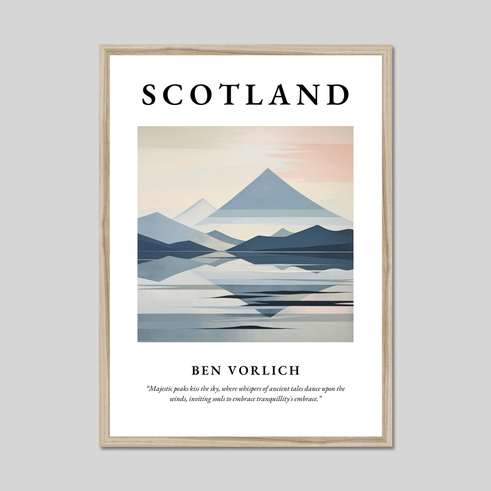 Poster in a natural frame with the word Scotland