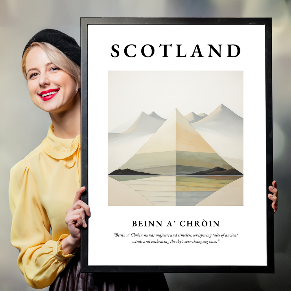 Person holding a poster of Beinn a' Chròin