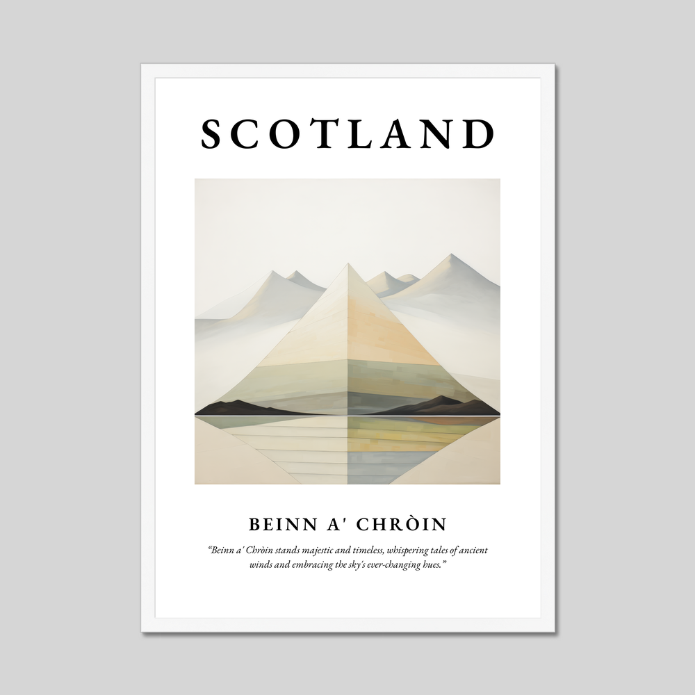 Poster in a white frame with the word Scotland