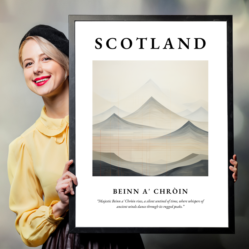 Person holding a poster of Beinn a' Chròin