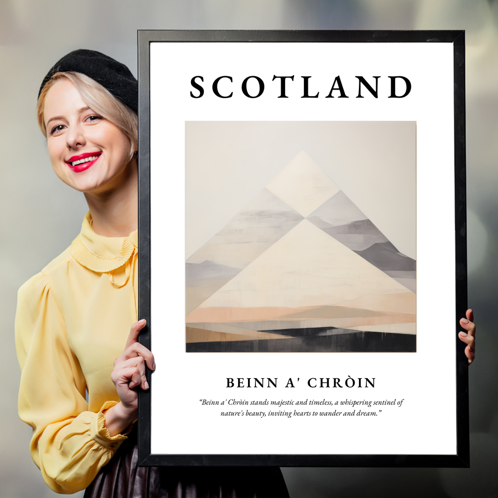 Person holding a poster of Beinn a' Chròin