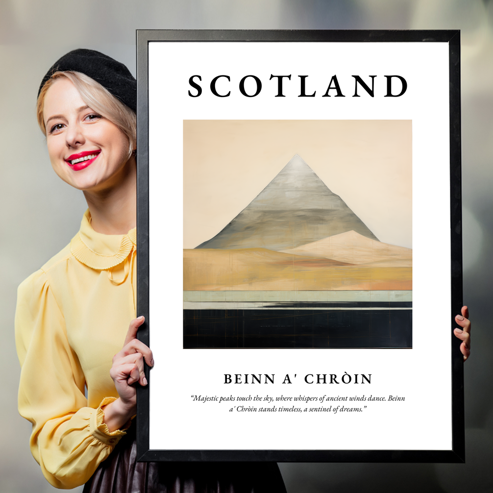 Person holding a poster of Beinn a' Chròin