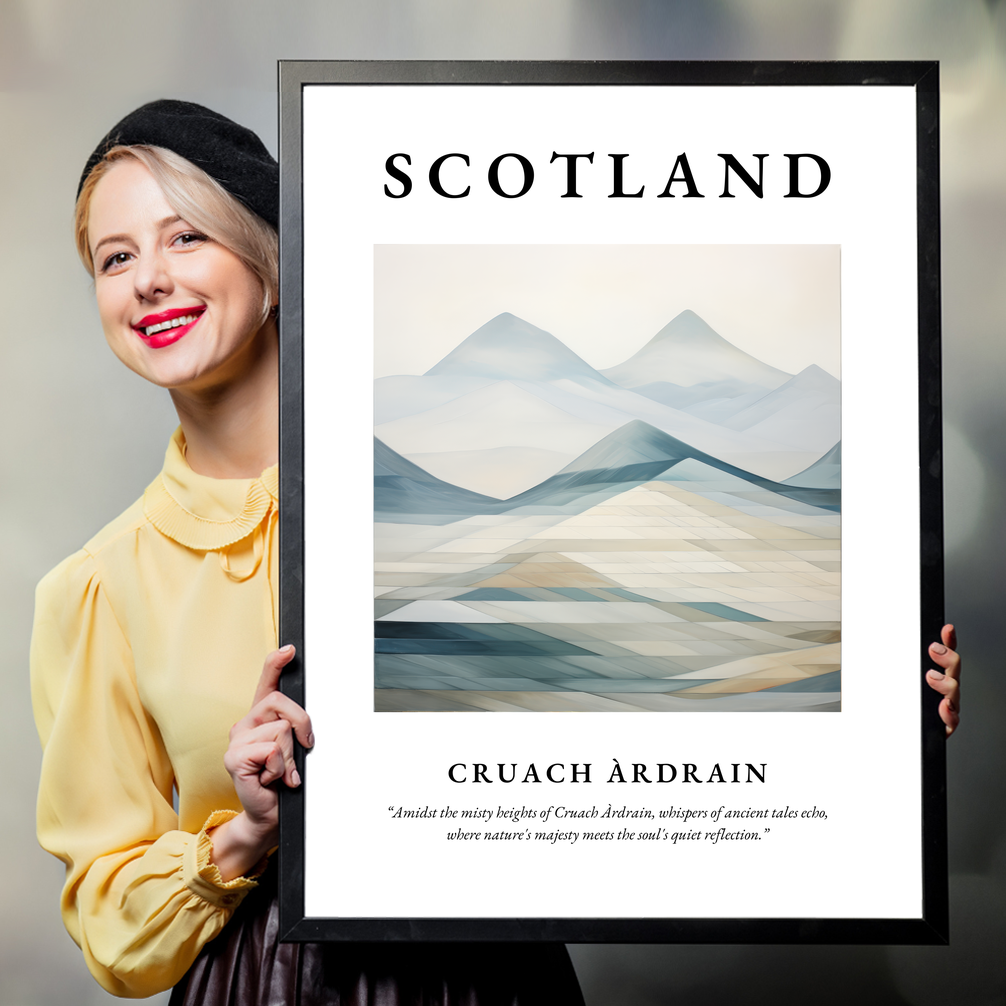 Person holding a poster of Cruach Àrdrain