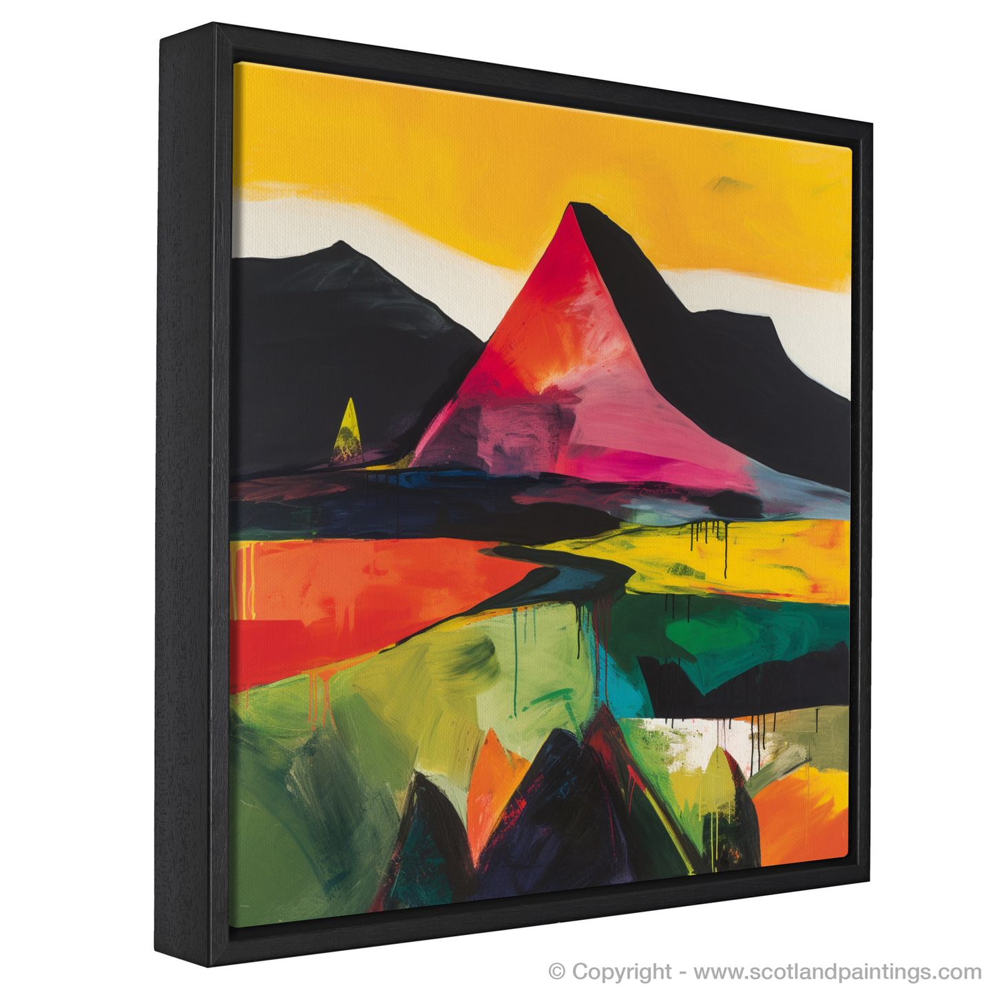 Painting and Art Print of Stùc a' Chròin entitled "Vibrant Highlands: An Abstract Symphony of Stùc a' Chròin".