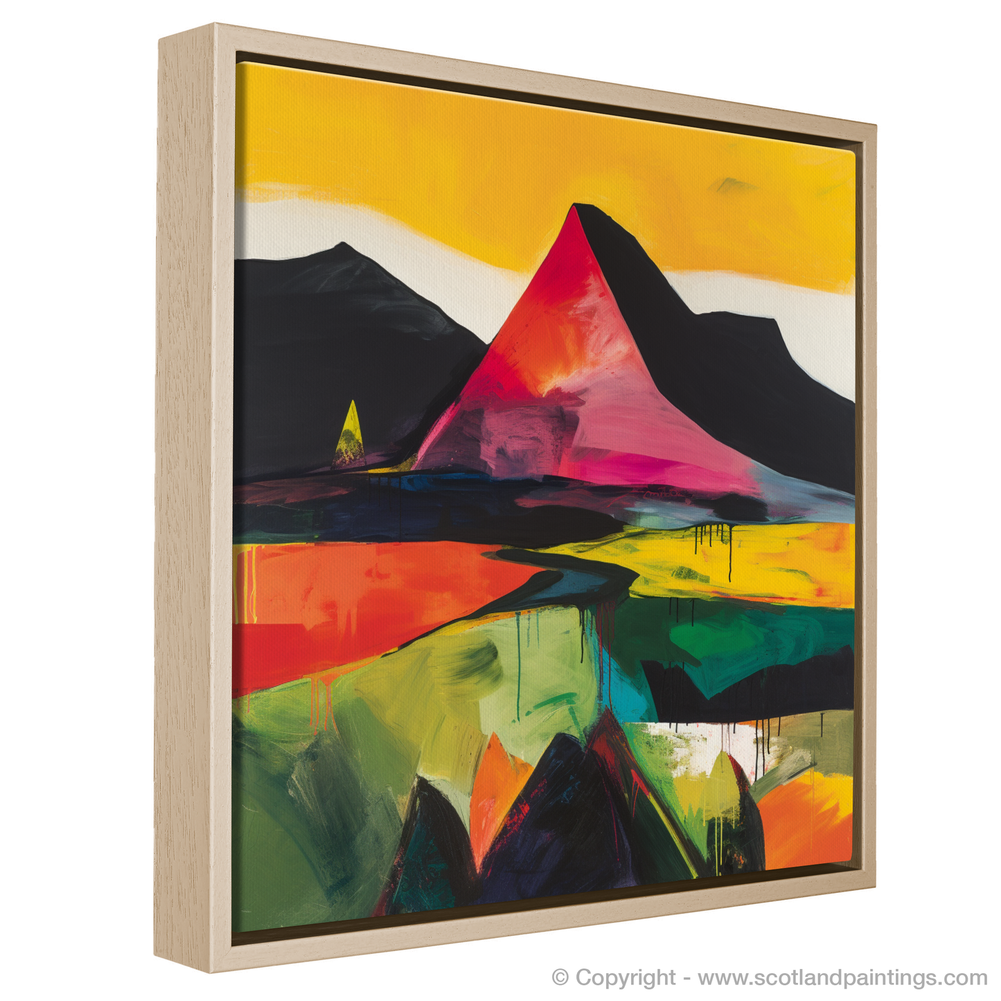 Painting and Art Print of Stùc a' Chròin entitled "Vibrant Highlands: An Abstract Symphony of Stùc a' Chròin".