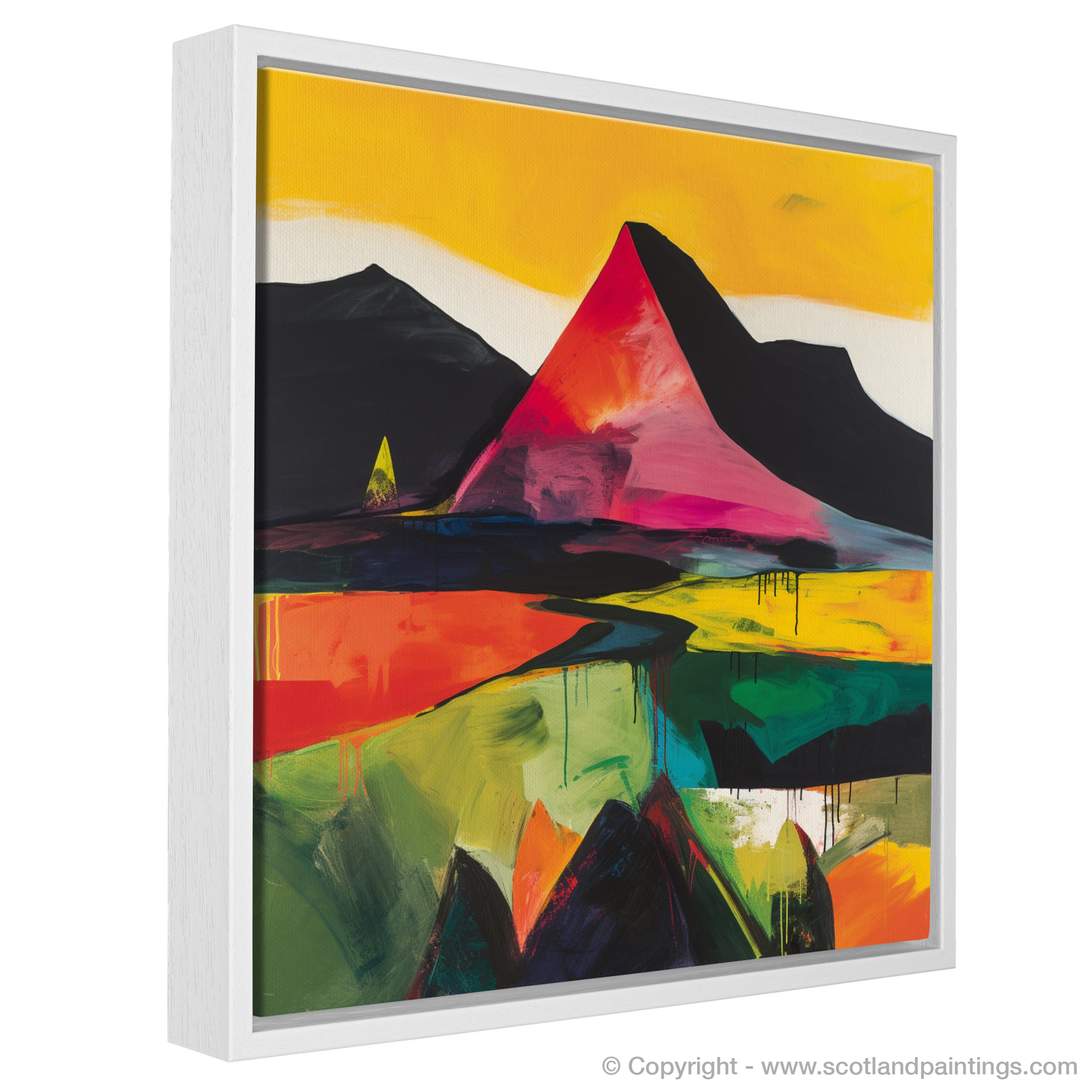 Painting and Art Print of Stùc a' Chròin entitled "Vibrant Highlands: An Abstract Symphony of Stùc a' Chròin".