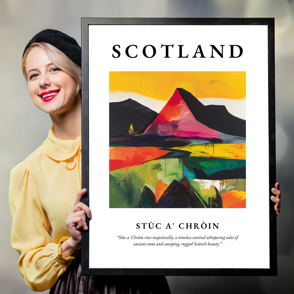 Person holding a poster of Stùc a' Chròin