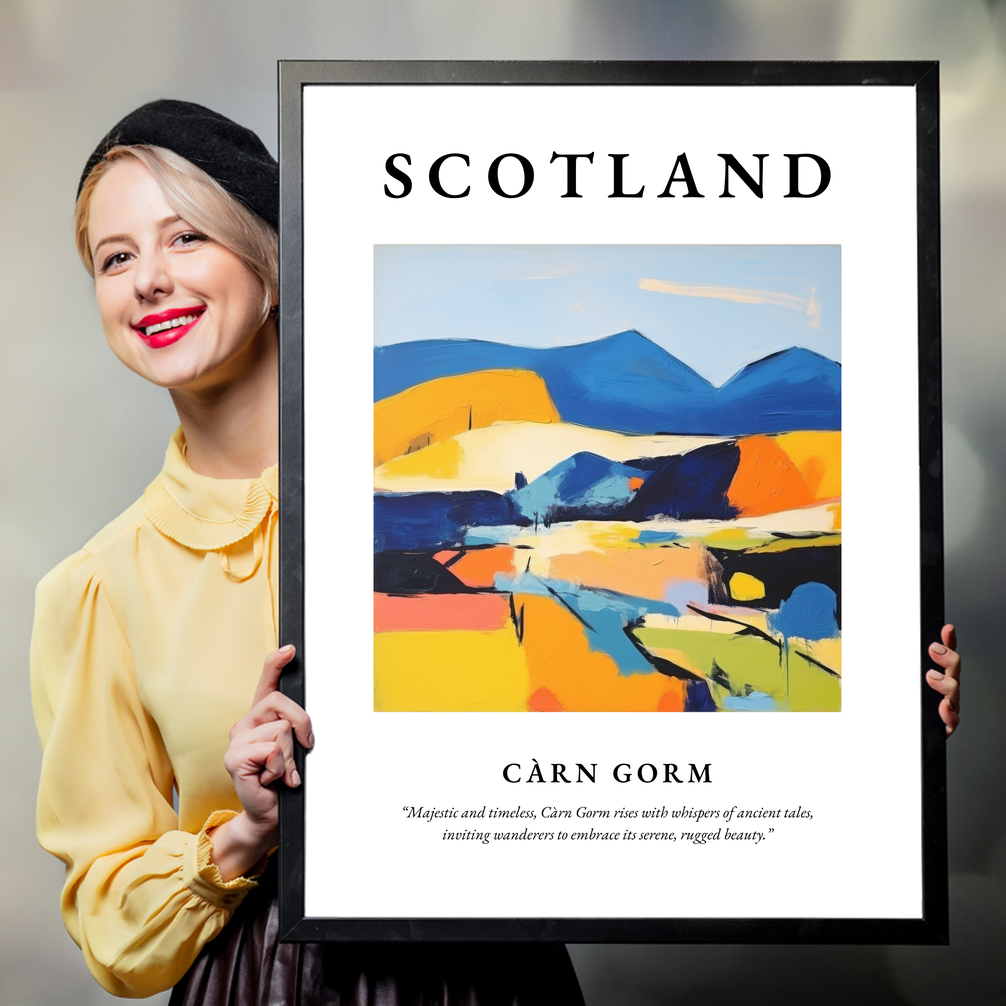 Person holding a poster of Càrn Gorm