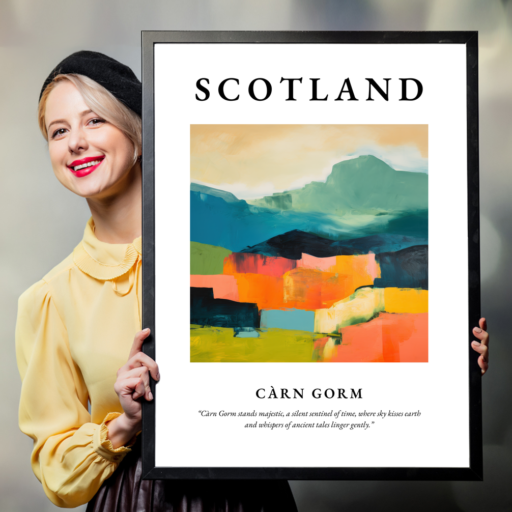 Person holding a poster of Càrn Gorm