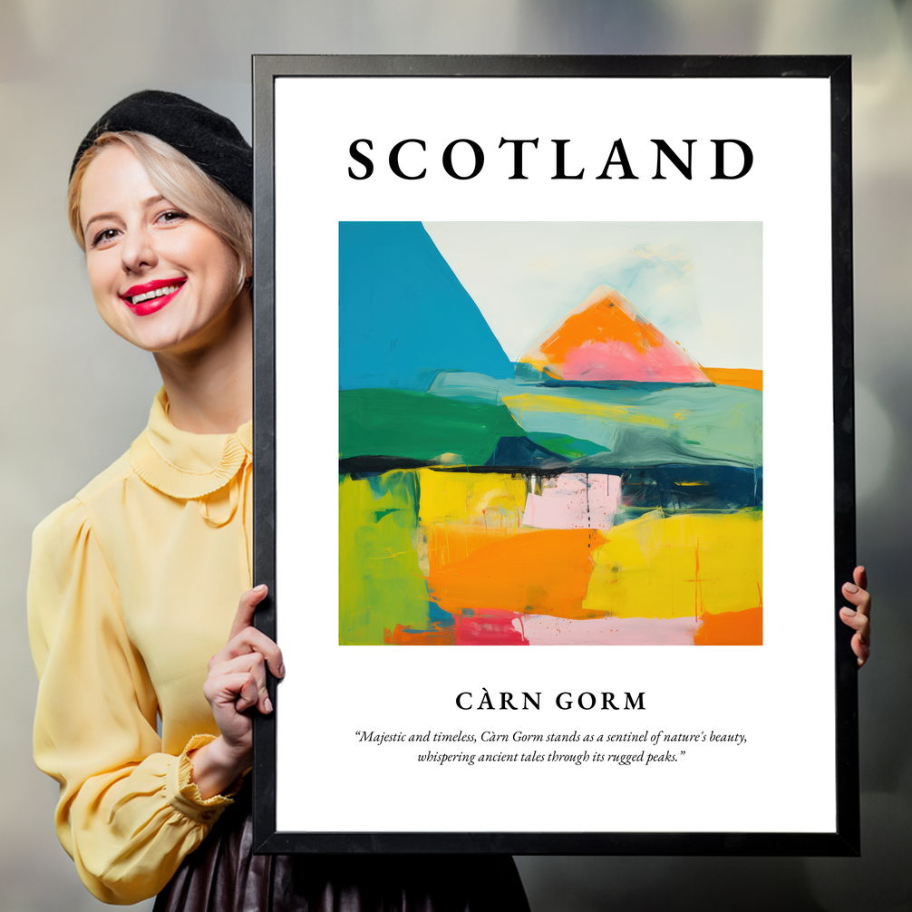 Person holding a poster of Càrn Gorm