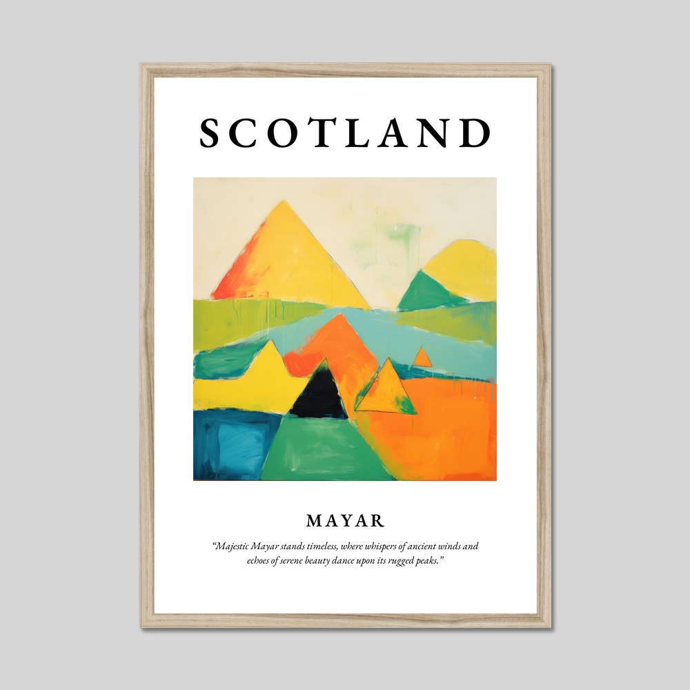 Poster in a natural frame with the word Scotland