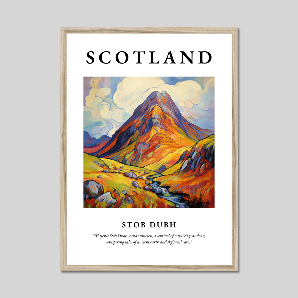 Poster in a natural frame with the word Scotland