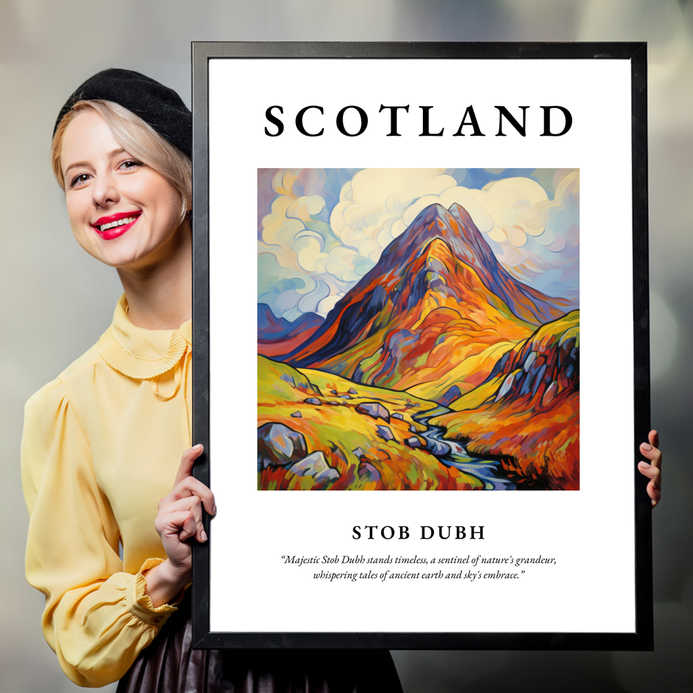 Person holding a poster of Stob Dubh