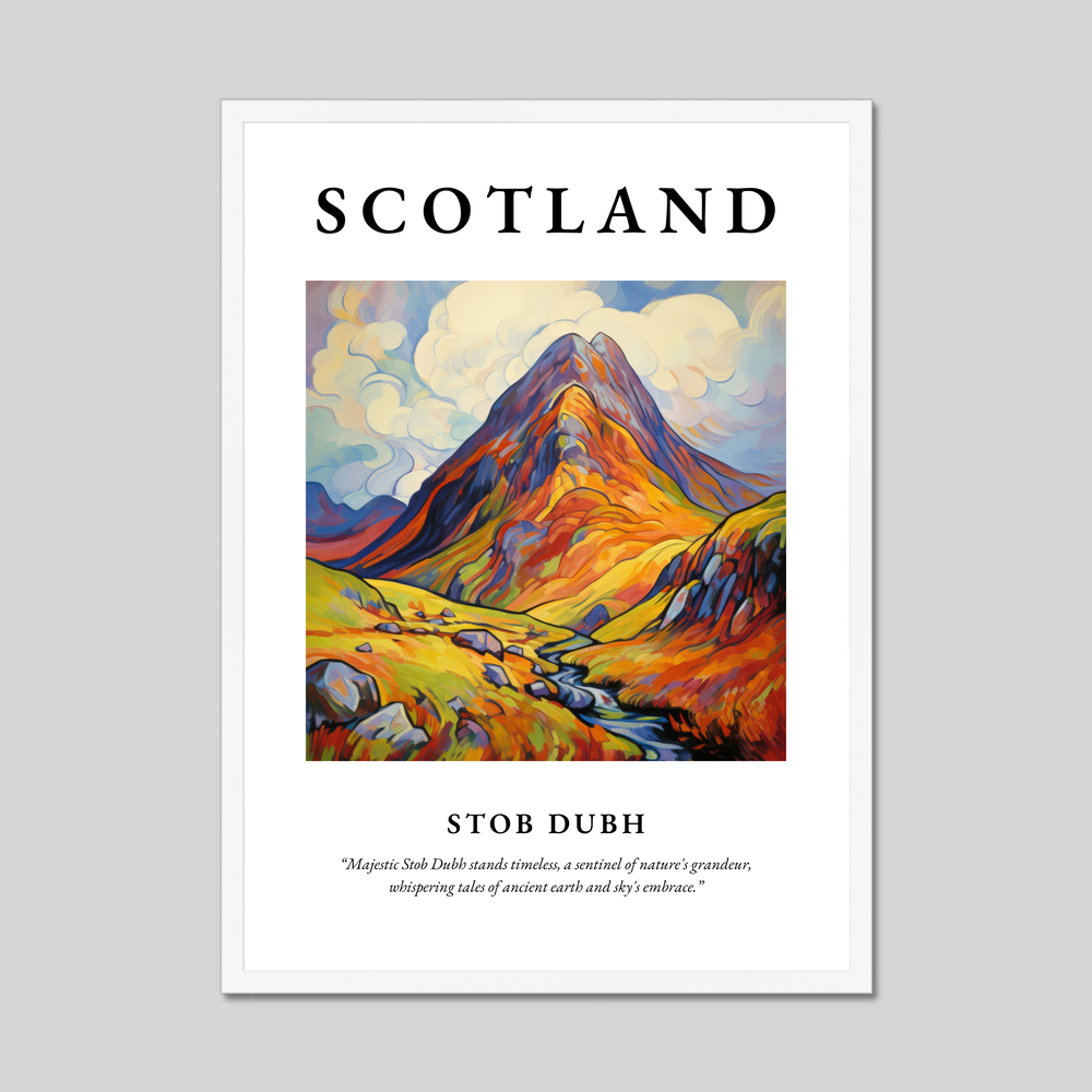 Poster in a white frame with the word Scotland