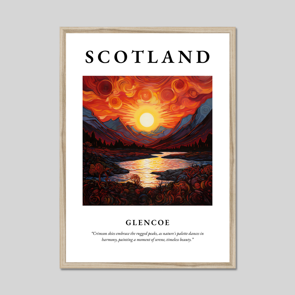 Poster in a natural frame with the word Scotland