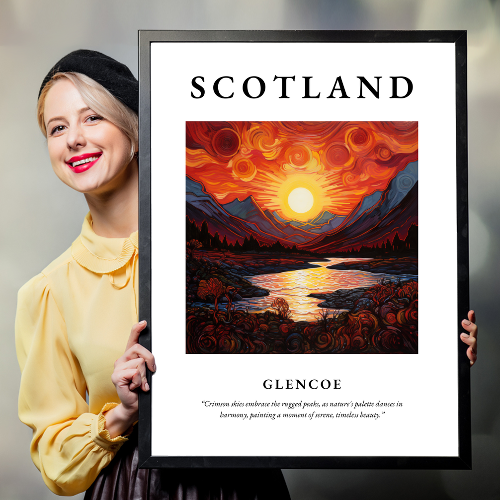 Person holding a poster of Glencoe