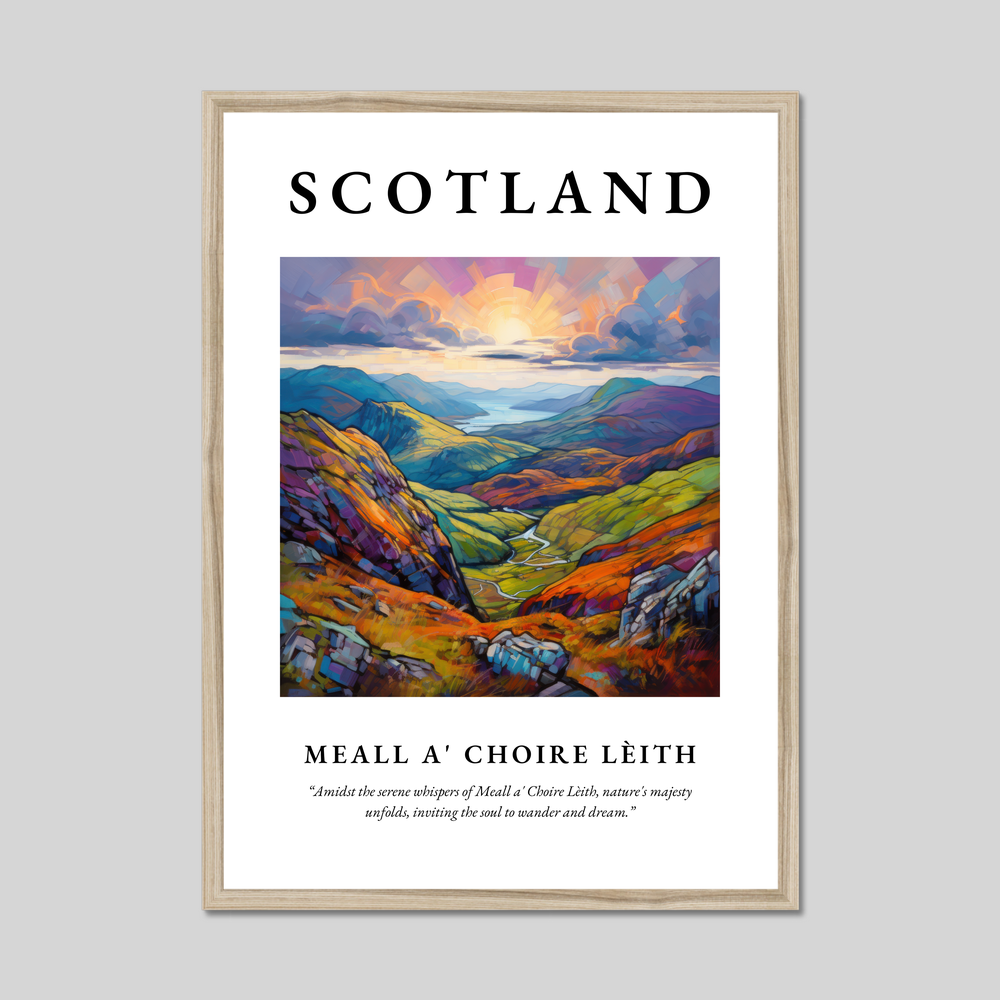 Poster in a natural frame with the word Scotland