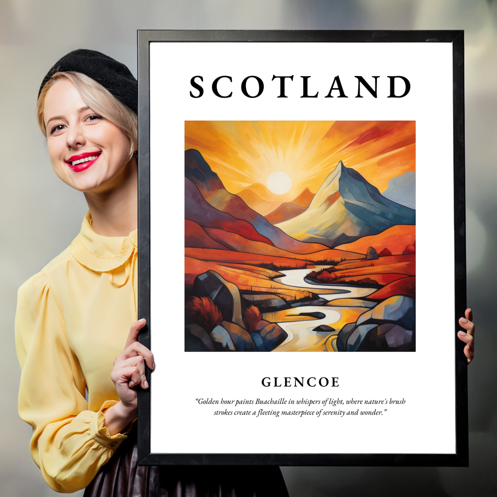 Person holding a poster of Glencoe