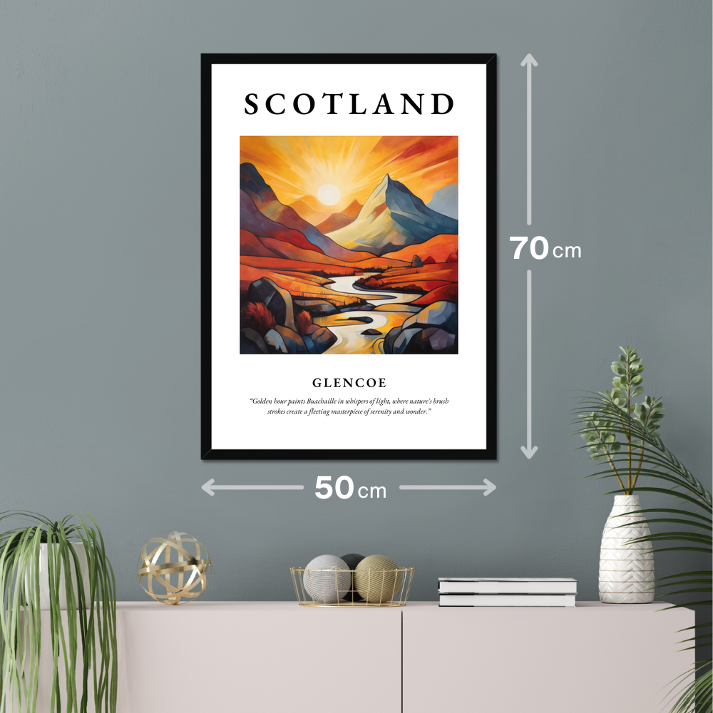 Poster of Glencoe hanging on a wall