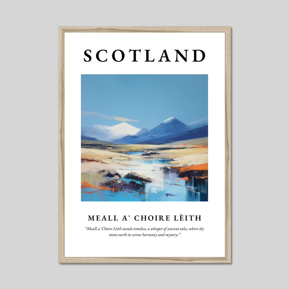 Poster in a natural frame with the word Scotland