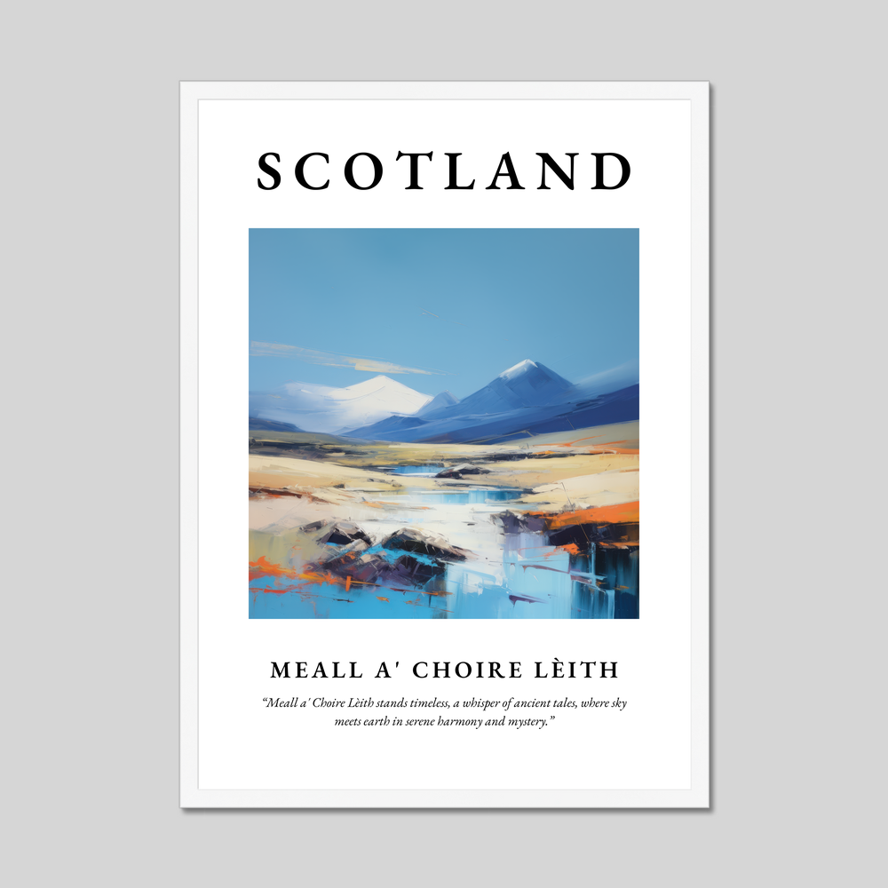 Poster in a white frame with the word Scotland