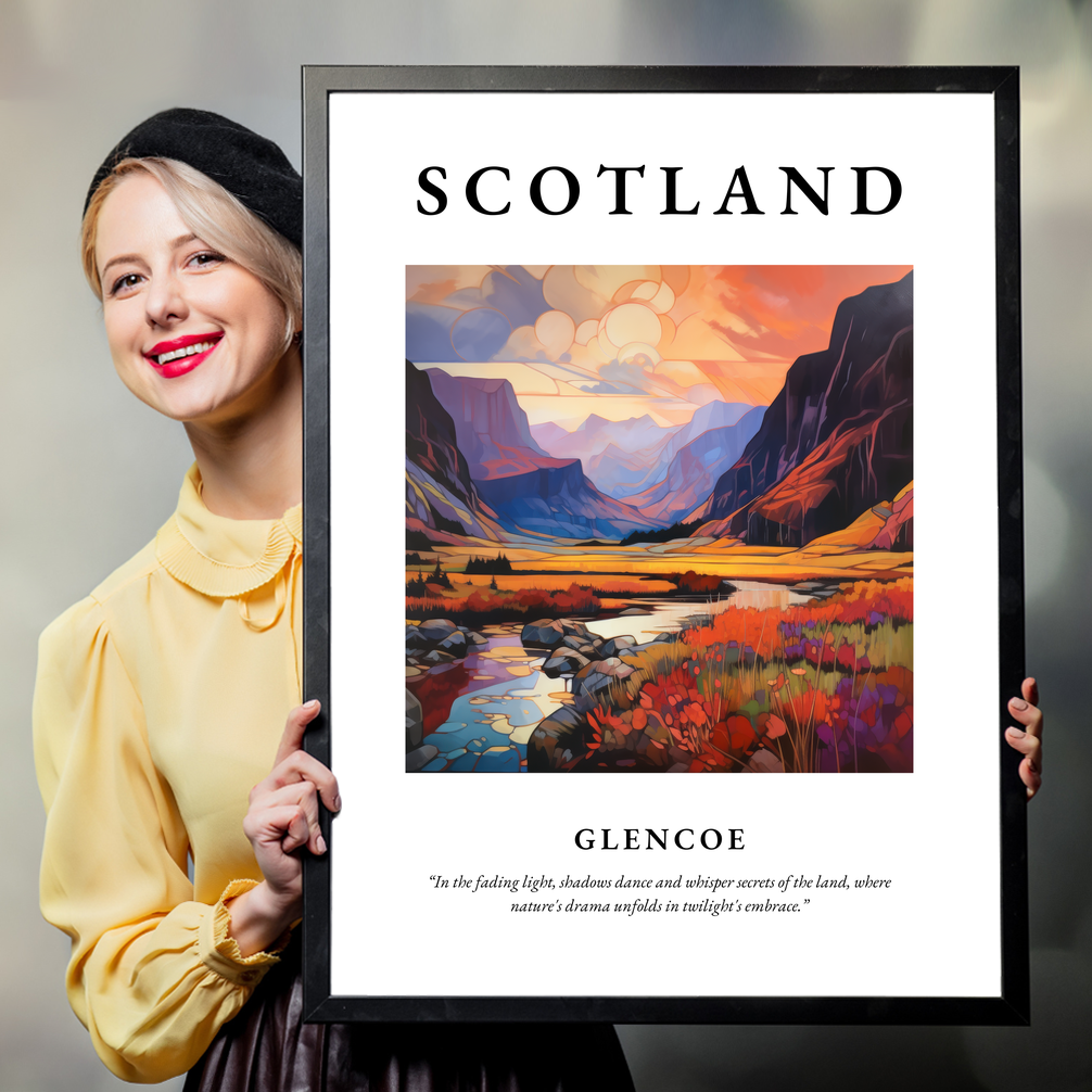 Person holding a poster of Glencoe