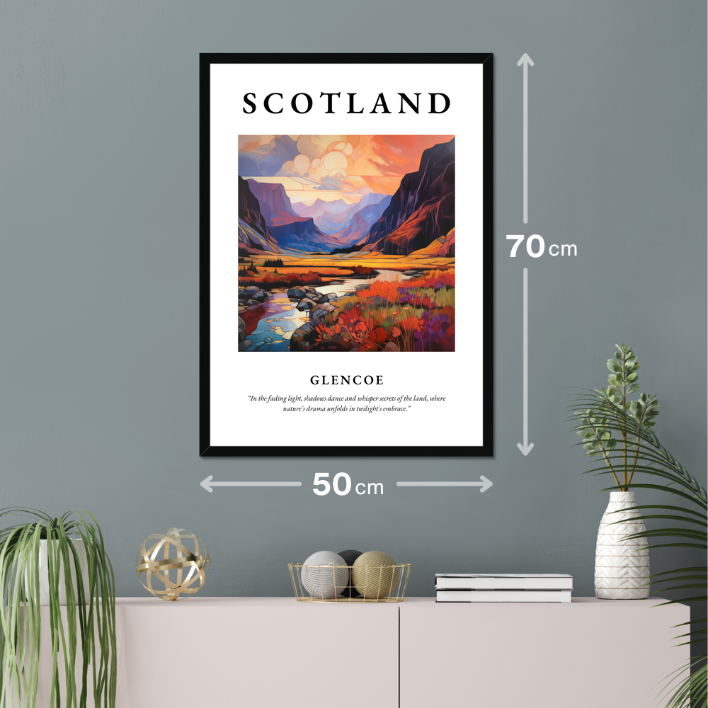 Poster of Glencoe hanging on a wall