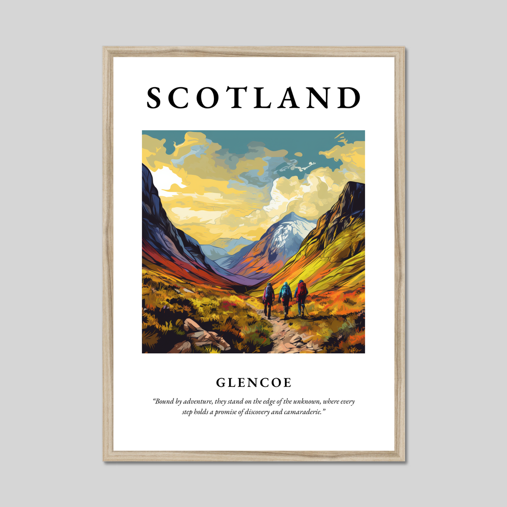 Poster in a natural frame with the word Scotland