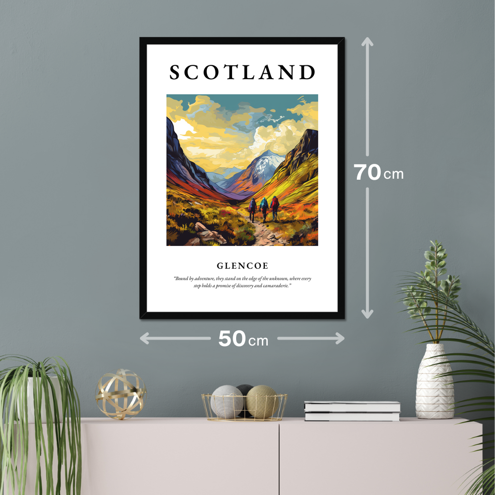 Poster of Glencoe hanging on a wall